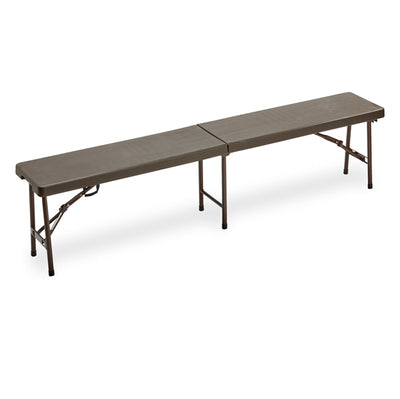 Panca Horeca - pieghevole - 44 x 30 x 183 cm - acciaio/HDPE - noce - Garden Friend