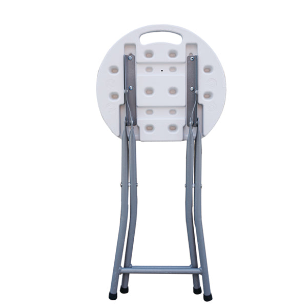 Sgabello Horeca - pieghevole - 44 x 30 x 30 cm - acciaio/HDPE - bianco - Garden Friend