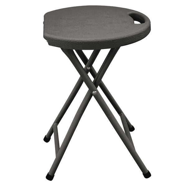 Sgabello Horeca - pieghevole - 44 x 30 x 30 cm - acciaio/HDPE - noce - Garden Friend