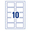 Etichette badge - in seta acetata - laser - rimovibili - 80 x 50 mm - 10 et/fg - 20 fogli - bianco - Avery
