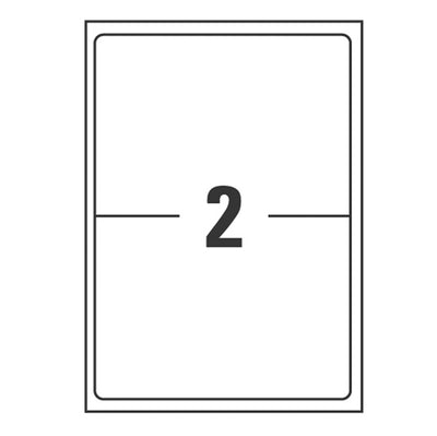 Etichette adesive coprenti BlockOut - in carta - permanenti - 199,6 x 143,5 mm - 2 et/fg - 25 fogli - bianco - Avery