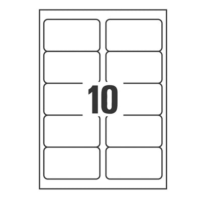 Etichette adesive coprenti BlockOut - in carta - permanenti - 99,1 x 57 mm - 10 et/fg - 25 fogli - bianco - Avery