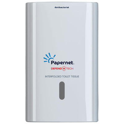 Dispenser carta igienica Defend Tech - interfogliata - 26,5 x 16,5 x 13,5 cm - bianco - Papernet