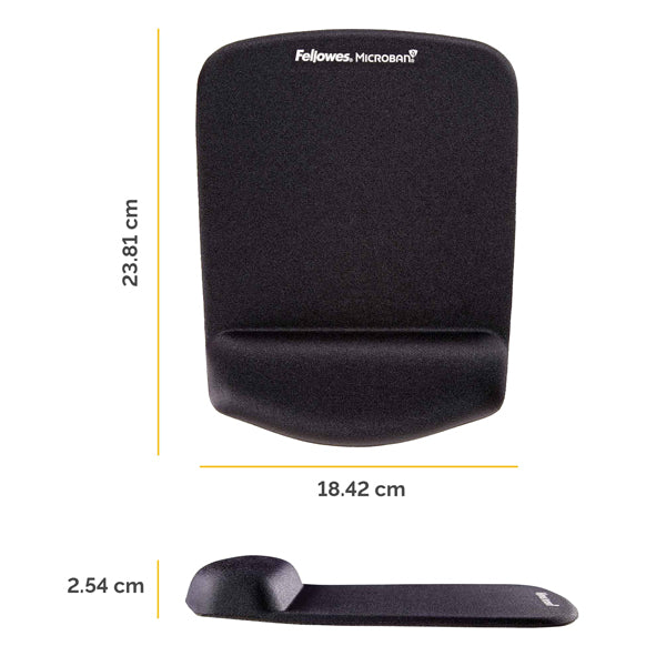 Mousepad con poggiapolsi in FoamFusion Microban PlusTouch - nero - Fellowes