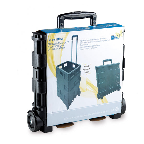 Carrello pieghevole con cassa in plastica - portata max 25 kg - X-Robust