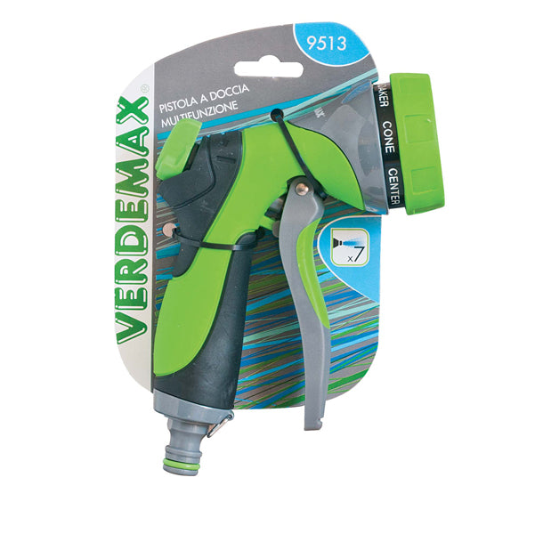 Pistola a doccia - 7 getti - alluminio - Verdemax