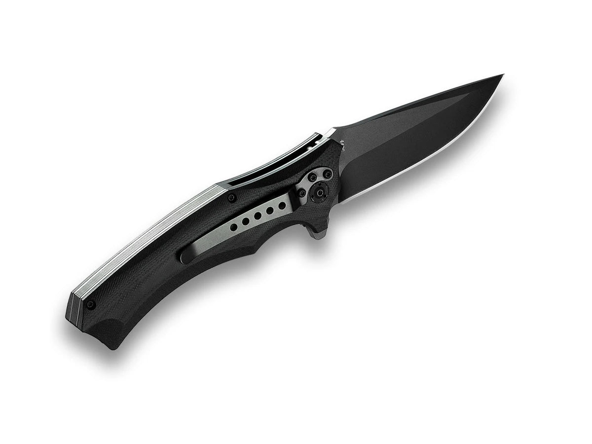 QSP Sthenia G-10 Black QS101-B – lama black Ti e flipper ball bearing