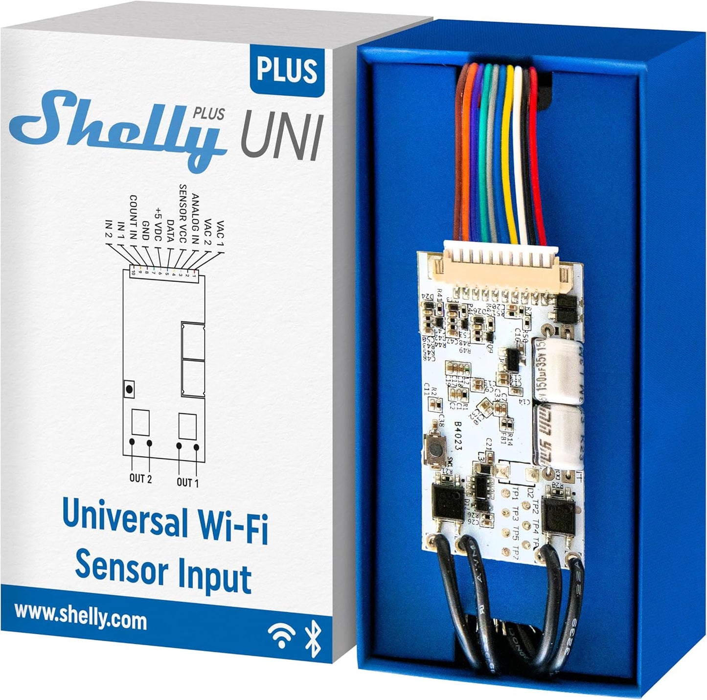 Shelly Plus Uni | Modulo Intelligente con Contatti Puliti Gestito via Wi-Fi e BL