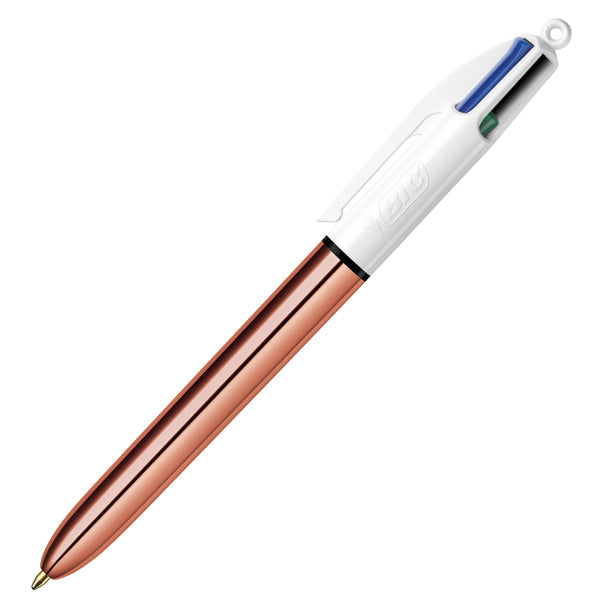 Penna a sfera a scatto 4 colori Rose - 1,0 mm - Bic - scatola 12 pezzi