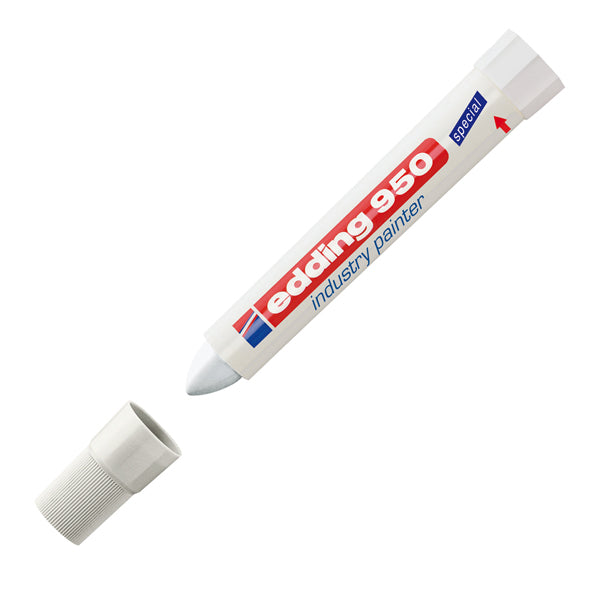 Marcatore a cera 950 - punta tonda - 10 mm - bianco - Edding
