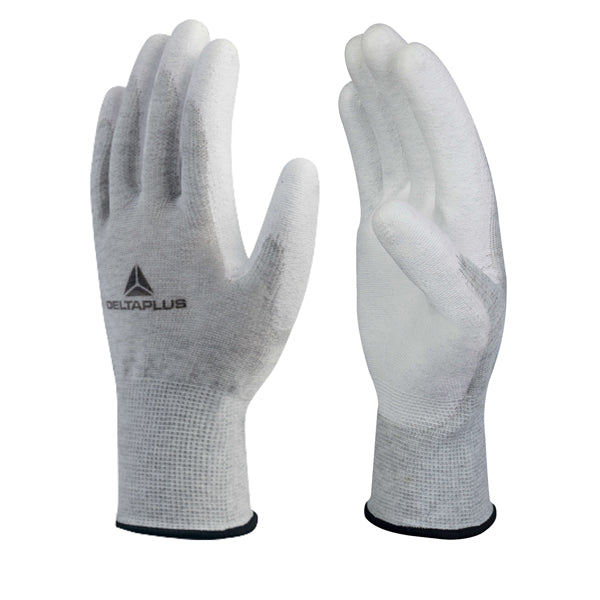 Guanti antistatico VE702PESD - poliestere / carbonio - taglia 08 - bianco - Deltaplus