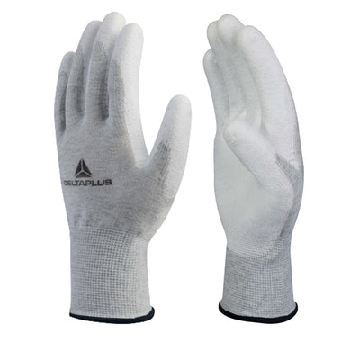 Guanti antistatico VE702PESD - poliestere / carbonio - taglia 09 - bianco - Deltaplus