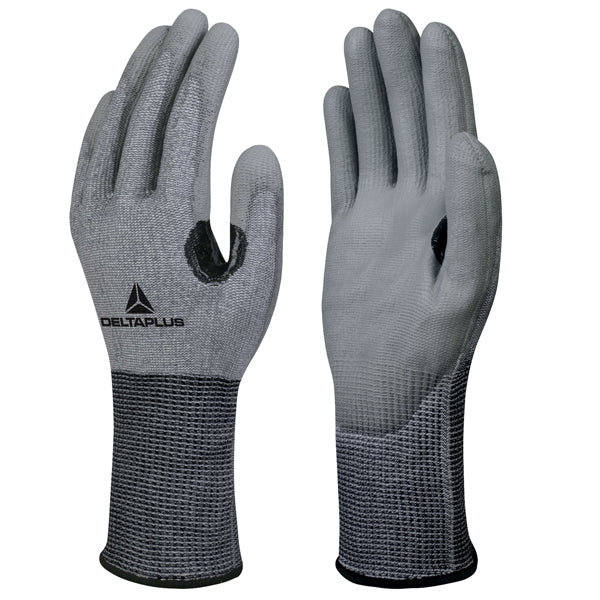 Guanti antitaglio Venicut F03 - maglia Xtrem Cut - palmo in poliuretano - taglia 08 - grigio - Deltaplus