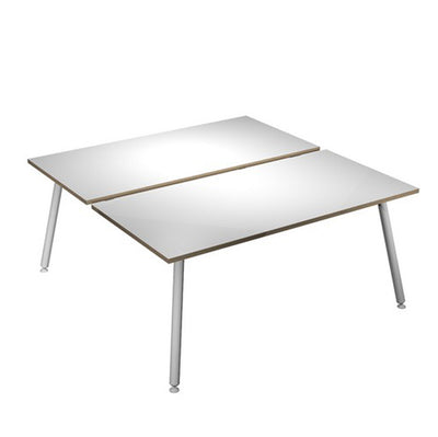 Scrivania Skinny Metal a 2 postazioni contrapp. - 140 x 166 cm - bianco