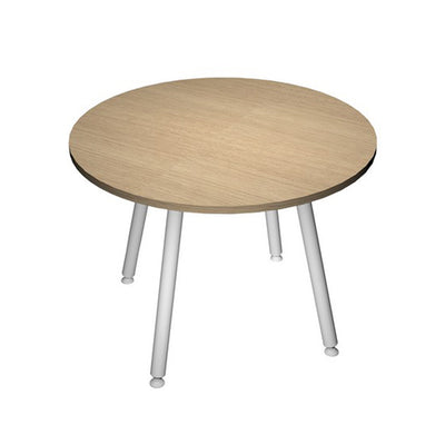 Tavolo riunione tondo Skinny Metal - diametro 100 cm - rovere