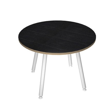 Tavolo riunione tondo Skinny Metal - diametro 100 cm - nero venato