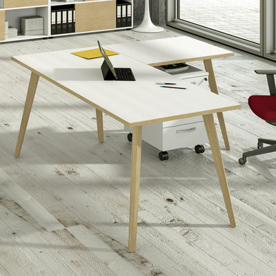 Scrivania Woody - 160 x 80 x H 74,4 cm - rovere / bianco