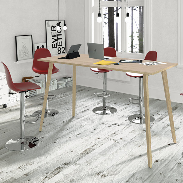 Tavolo alto Woody - 80 x 80 x 105 cm - rovere/bianco