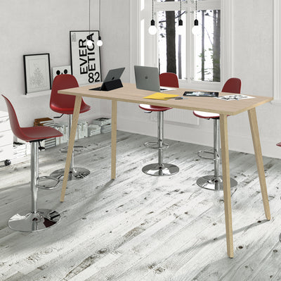 Tavolo alto Woody - 160 x 80 x 105 cm - rovere/bianco