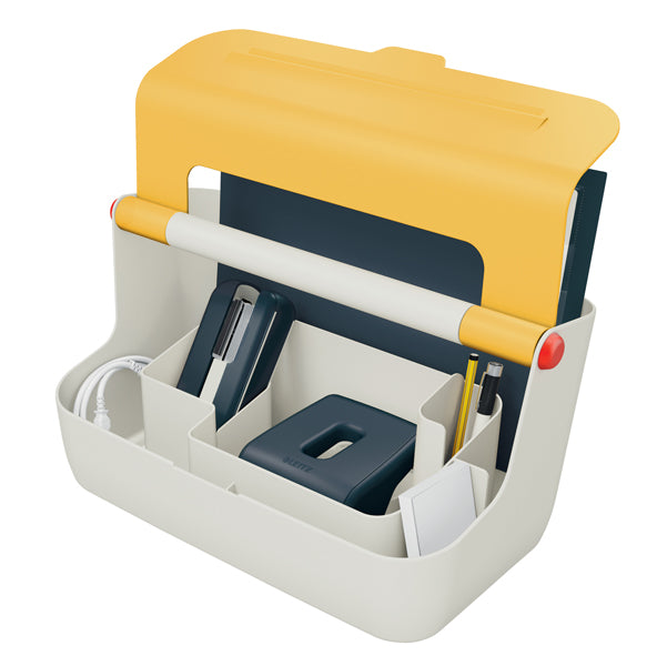 Cassetta portaoggetti Cosy - con maniglia - giallo - Leitz