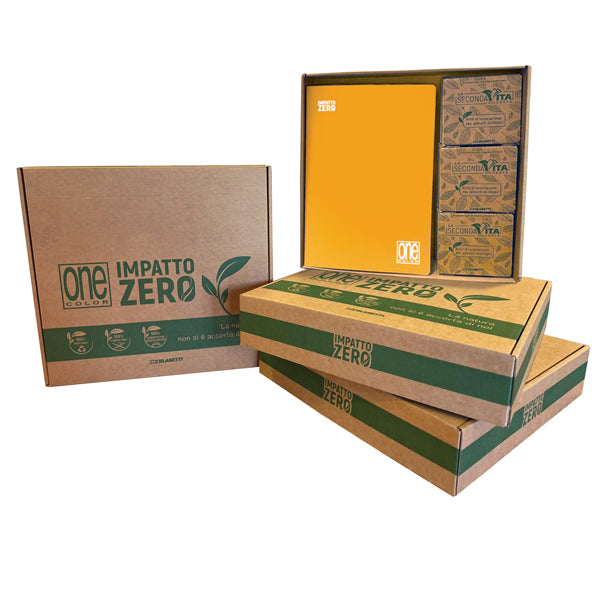 Maxiquaderno One Color Impatto Zero - A4 - 1 rigo c/margine - 20 +1 fg - 80 gr - Blasetti - expo 12 pezzi + 6 scatoline foglietti