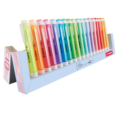Evidenziatore Swing Cool Pastel - punta a scalpello - tratto 1 - 4 mm - colori assortiti - Stabilo - deskset 18 pezzi