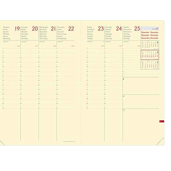 Agenda settimanale Ministro Prestige 2027 - 16 x 24 cm - silk bordeaux - Quo Vadis