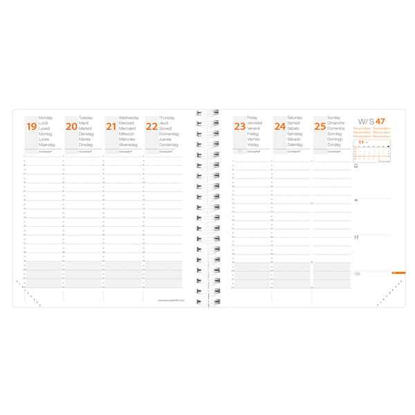 Agenda settimanale Time&Life 2026 - 16 x 16 cm - blu metal - Quo Vadis