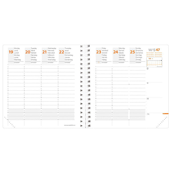 Agenda settimanale Time&Life 2027 - 16 x 16 cm - nero - Quo Vadis
