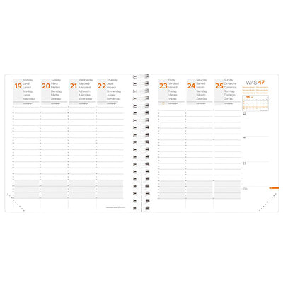 Agenda settimanale Time&Life 2027 - 16 x 16 cm - nero - Quo Vadis