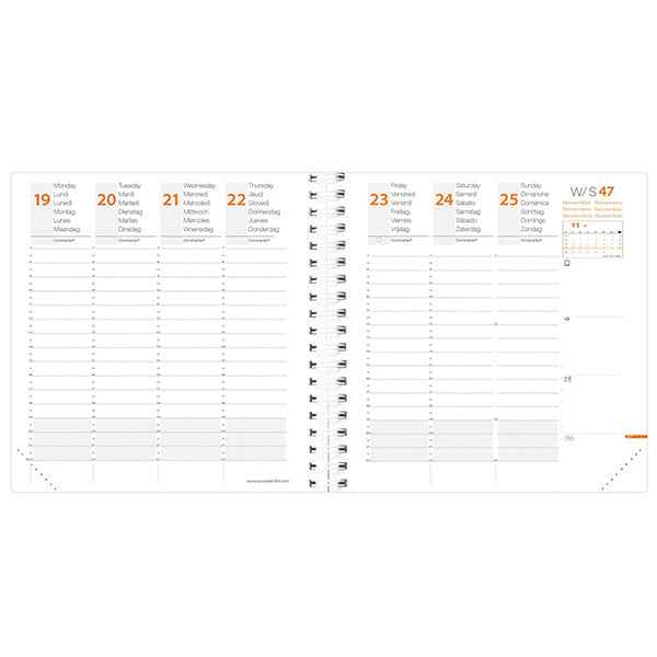 Agenda settimanale Time&Life 2027 - 16 x 16 cm - rame metal - Quo Vadis