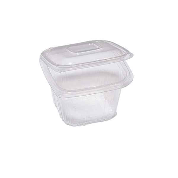 Contenitori in PP - con coperchio incernierato - 12 x 12 x 7,5 cm - Europack - pack 50 pezzi