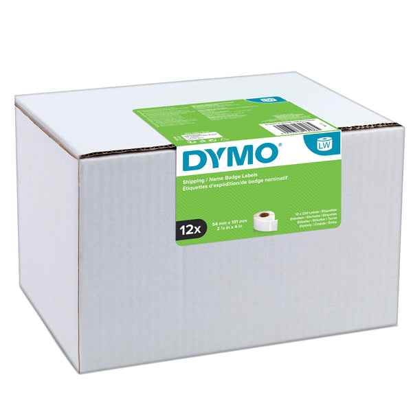 Rotolo 220 etichette LW S0722420 - 54 x 101 mm - carta - spedizione/badge - bianco - Dymo - value pack 12 pezzi