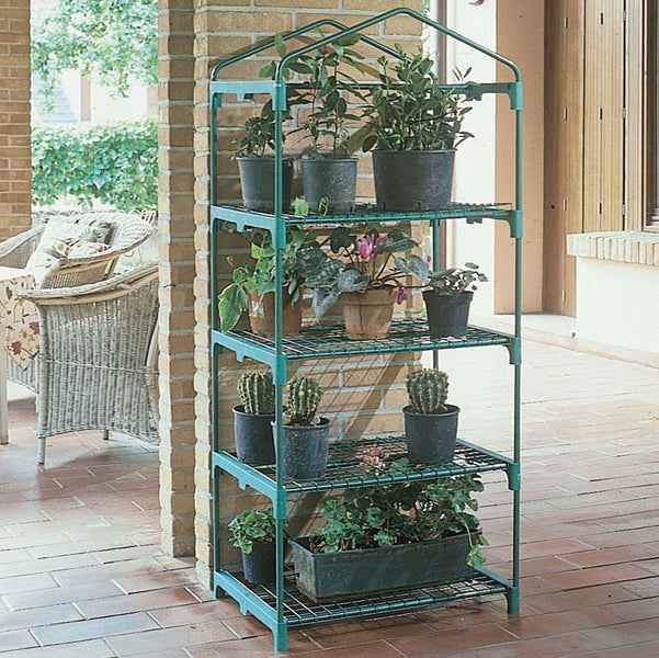 Serra Azalea - 4 ripiani - 70 x 50 x 158 cm - acciaio verniciato/PVC - verde/trasparente - Verdemax