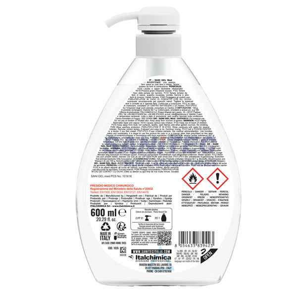 Igienizzante mani Sani Gel Med - dispenser 600 ml - non profumato - Sanitec
