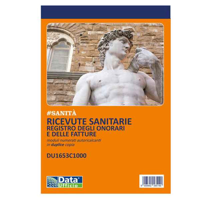 Blocco ricevute sanitarie numerate - 100/2 copie autoricalcanti - 21,5x14,8cm - DU1653C1000 - Data Ufficio