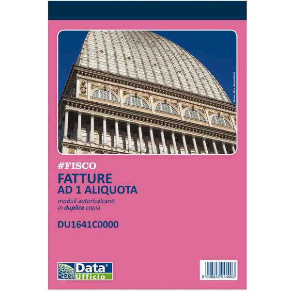 Blocco fatture ad 1 aliquota - 50/2 autoricalcante - 14,8 x 21 cm - DU1641C0000 - Data Ufficio