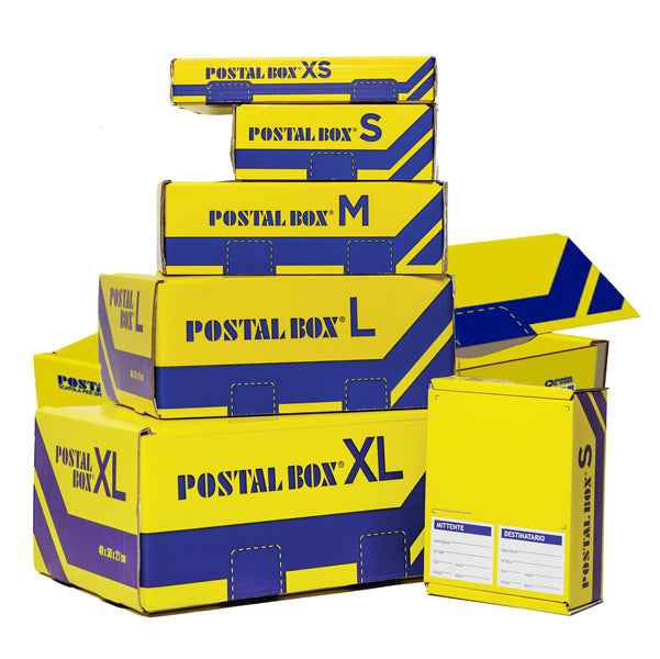 Scatola spedizioni Postal Box - XS - 34 x 24 x 6 cm - giallo/blu - Blasetti