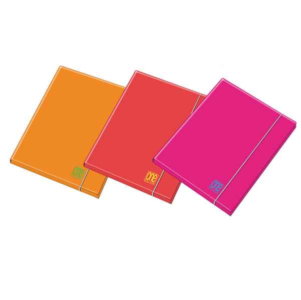 Cartella 3 lembi con elastico One Color - A4 - dorso 1 cm - colori assortiti fluo - Blasetti