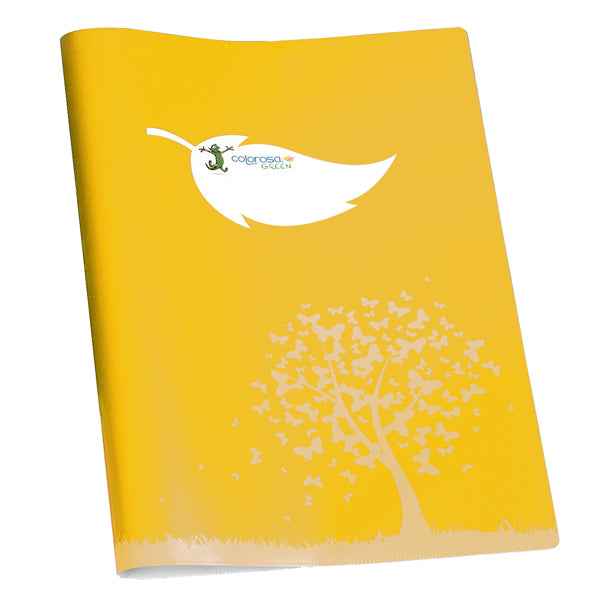 Coprimaxi Green - 21 x 30 cm - carta - 120gr  - c/tasche - giallo - Colorosa