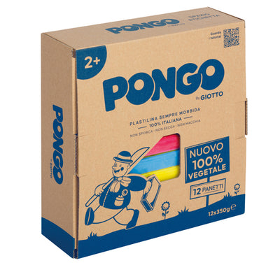 Pasta Pongo - panetto 350 gr - colori assortiti - Giotto - conf.12 pezzi