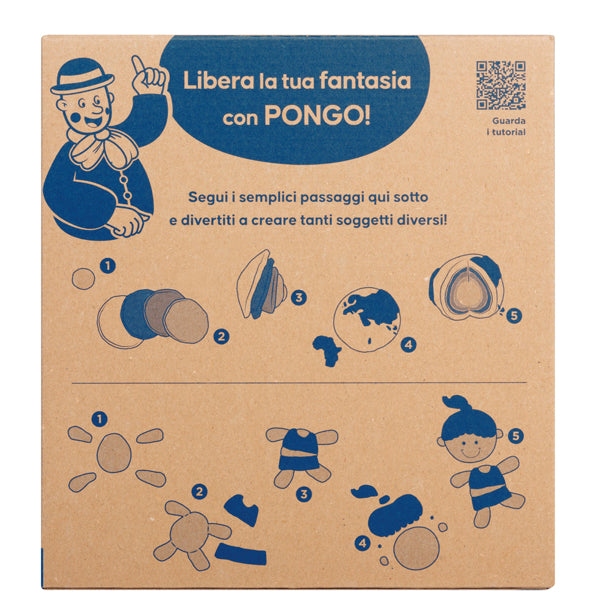 Pasta Pongo - panetto 350 gr - colori assortiti - Giotto - conf.12 pezzi