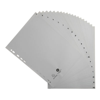 Intercalare alfabetico - PP riciclato - A4 - A-Z - grigio - Exacompta