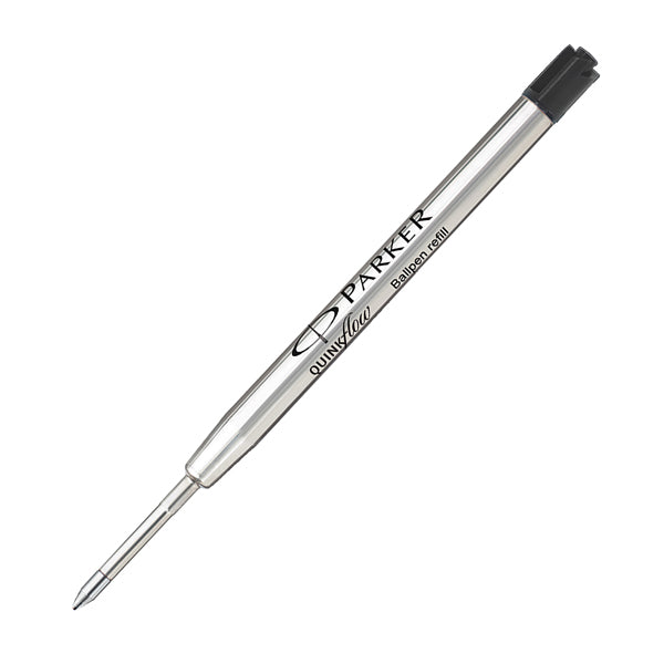 Refill sfera QuinkFlow - punta media - metallo - nero - Parker - blister 3 pezzi