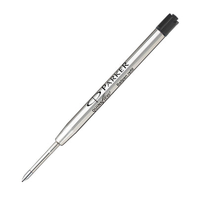 Refill sfera QuinkFlow - punta media - metallo - nero - Parker - blister 3 pezzi