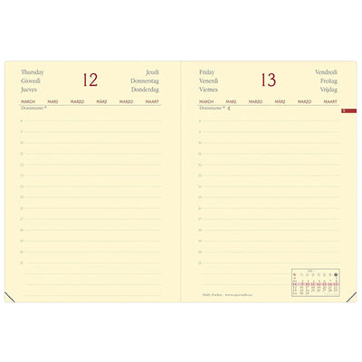 Agenda giornaliera Daily Pocket Prestige Silk 2027 - 8,5 x 13 cm - nero - Quo Vadis