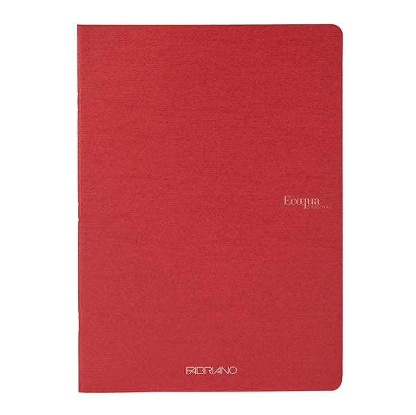 Maxiquaderno Ecoqua original PM - A4  - 1 rigo - 40 fogli - rosso scuro - 90gr - Fabriano