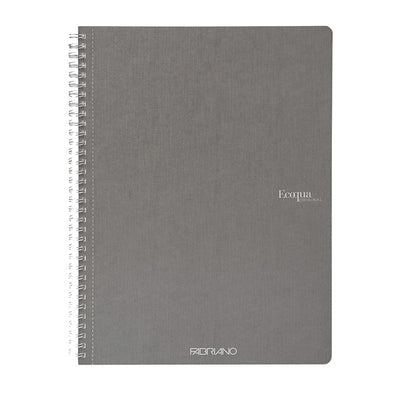Maxiquaderno Ecoqua original - A4 - 90 gr - 1 rigo - 70 fogli - antracite - spiralato - Fabriano