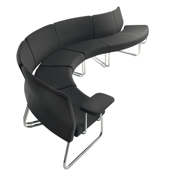 Modulo curva esterna - divanetto Slastic SLL - senza braccioli - nero - Unisit