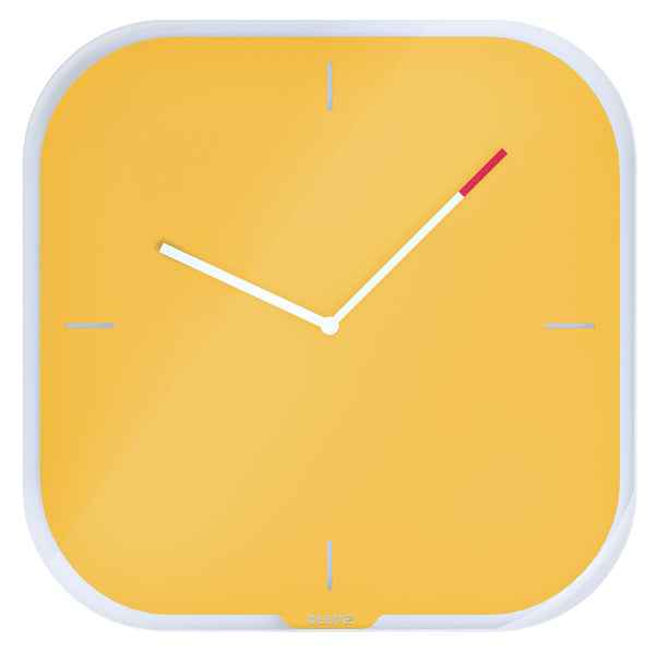 Orologio da parete Cosy - silenzioso - vetro - giallo - Leitz